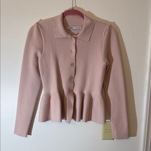 Zara Women's Blush Peplum Blazer